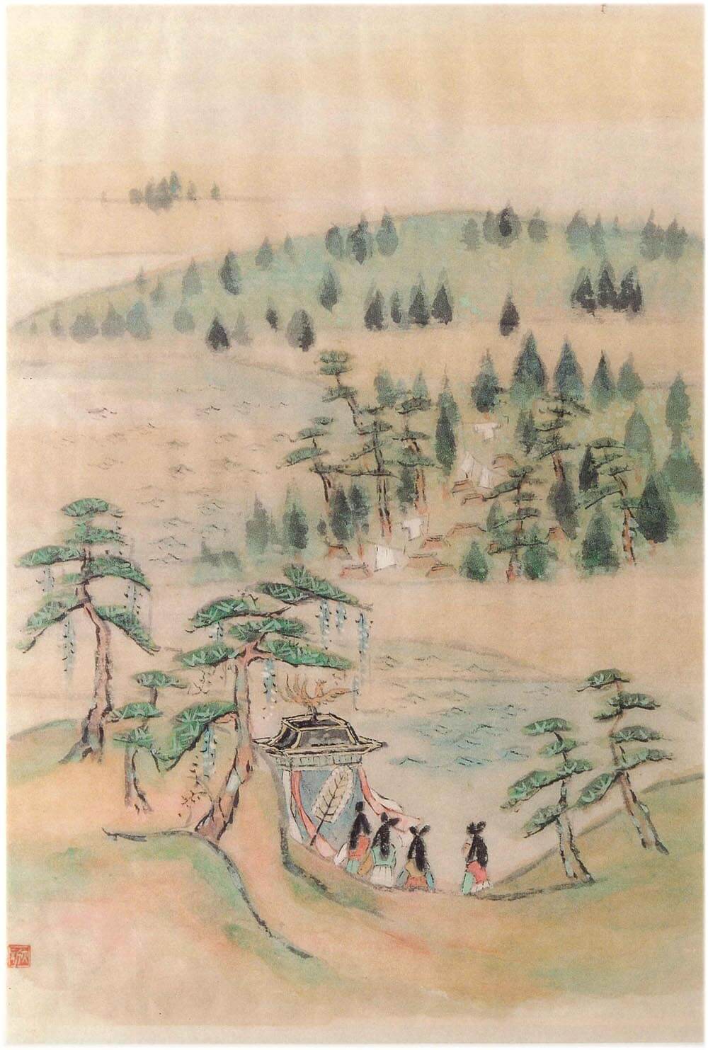 第8図 天ノ香具山の御製 持統天皇 0028 アトリエりざん 万葉集 に造詣の深い日本画家 大亦観風の世界をご紹介します